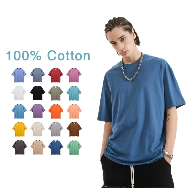 New-Trendy-Mens-Fashion-Oversized-Plus-Size-100-Cotton-Printed-T-Shirt-with-Customizable-Front-Logo