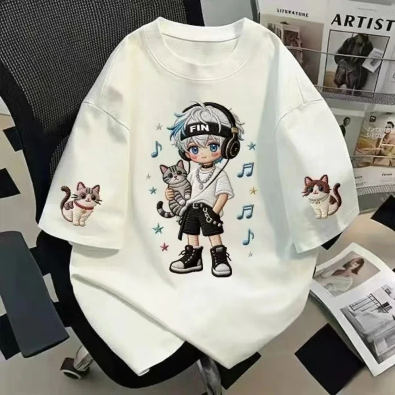 Newly-Designed-Summer-Cotton-Childrens-Cartoon-Top-for-Boys-and-Girls-Casual-Loose-fitting-Short-sleeved-T-shirt