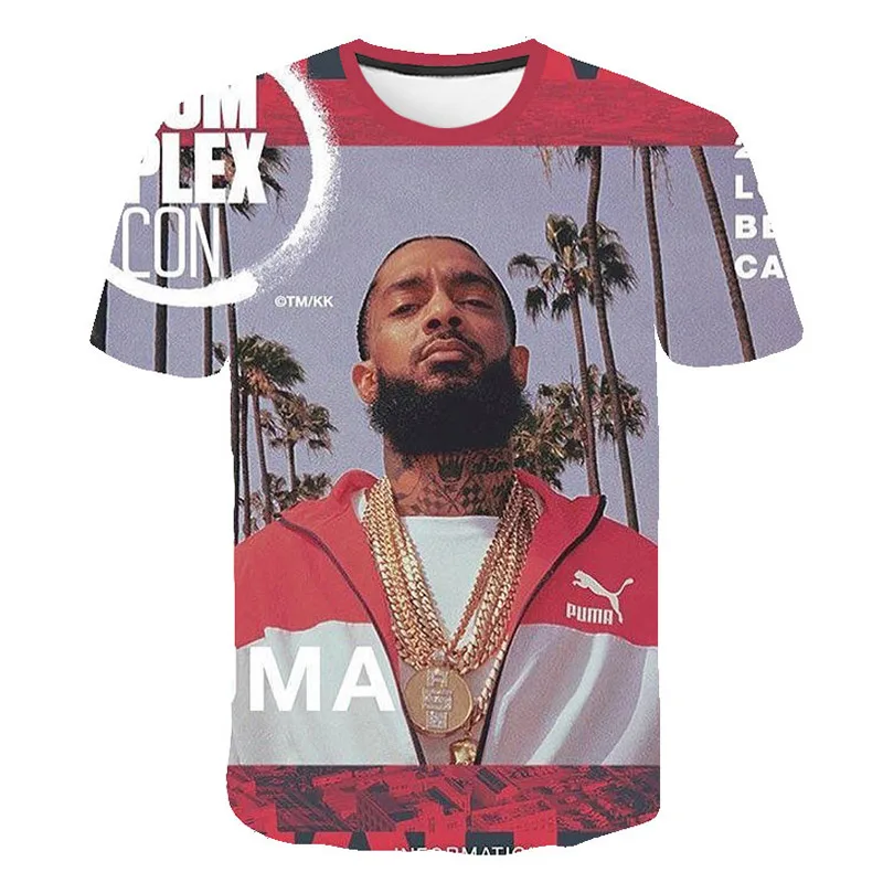 Nipsey-Hussle-Graphic-Logo-T-Shirts-3D-Printed-Mens-Skulls-Japan-Style-Short-Sleeve-Polyester-Cotton