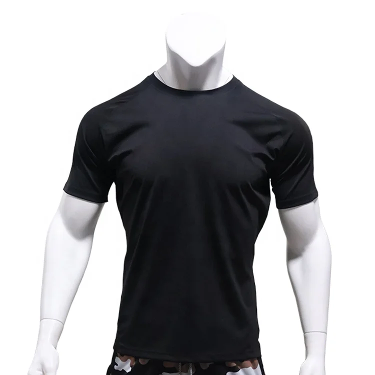 Nylon-Quick-Drying-Fitness-Round-Neck-Short-Sleeve-Plain-T-Shirt-Breathable-Gym-Fitness-Training-Activewear-Tops