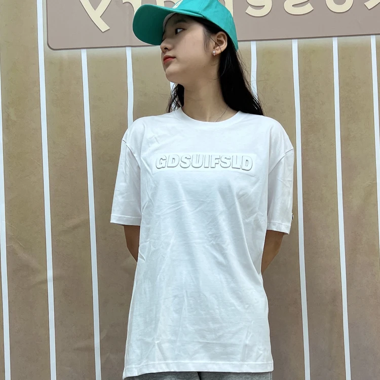 O-Neck-short-sleeve-100-Cotton-White-t-shirts-for-women-Print-Custom-1