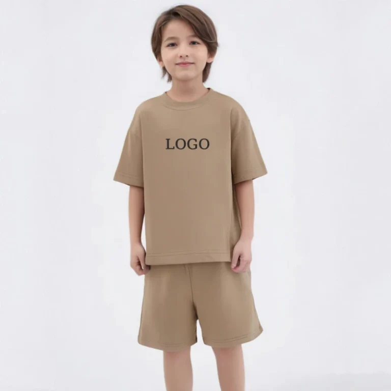 OEM-100-Cotton-Kids-T-shirts-Designer-Printed-Plain-White-T-shirt-Pants-Set-Boys-and-Girls