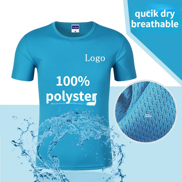 OEM-100-Polyester-T-shirt-Summer-Breathable-Mens-Shirt-Sports-Running-Short-Sleeve-T-Shirt