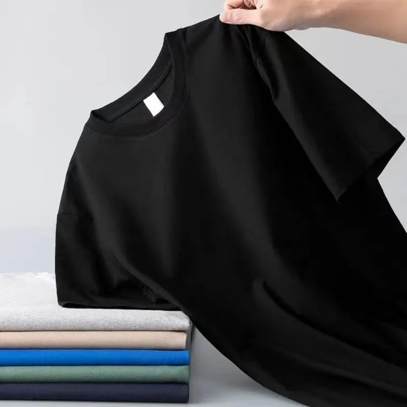 OEM-Bangladesh-China-Factory-Price-180g-Polyester-Silk-Short-Sleeve-Loose-Fit-Casual-Undershirt-For-Men-Plus-Size-Summer-T-Shirt