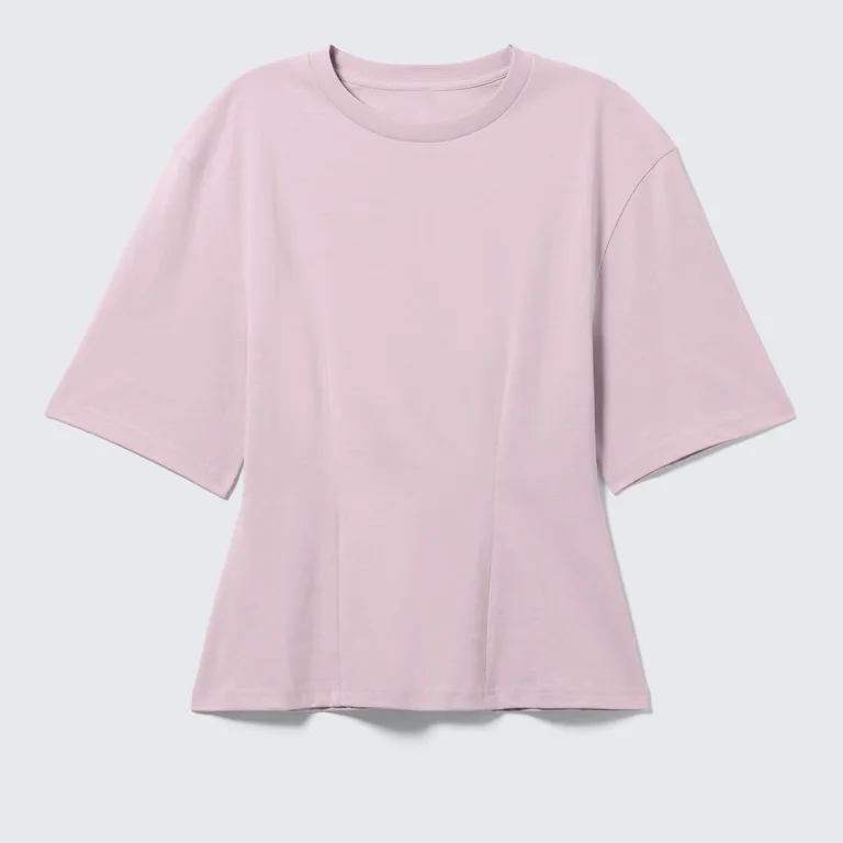 OEM-Custom-Blank-Women-T-Shirts-Soft-Cotton-Fitted-Short-Sleeve-Tee-with-Dart-Detail-Body-Hugging-Tops-Manufacturer
