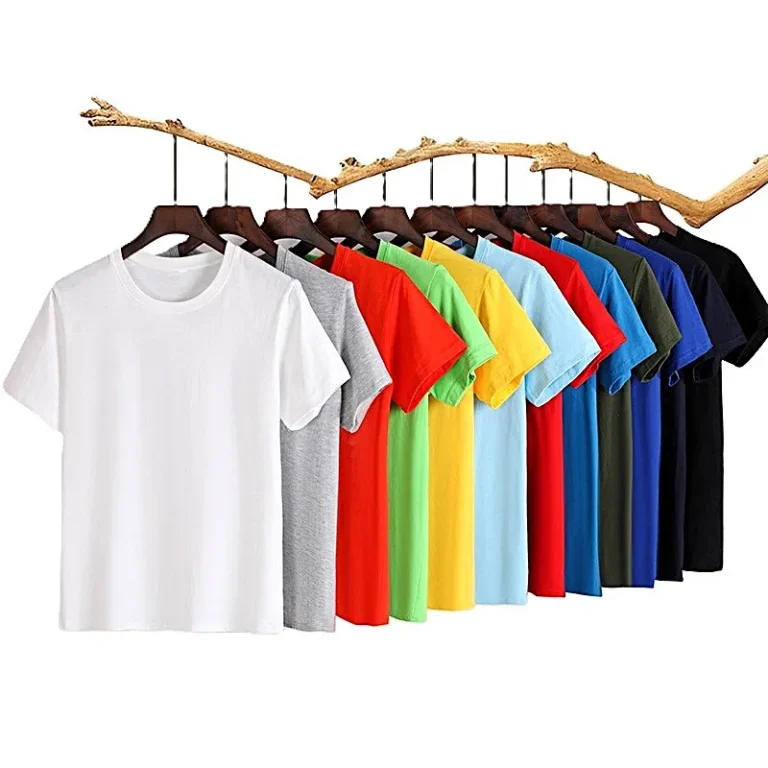 OEM-Custom-Logo-Embroidery-T-Shirt-180G-CVC-Short-Sleeve-Unisex-Heavyweight-Loose-Fit-Solid-Color-Crew-Neck-Layering-T-Shirt