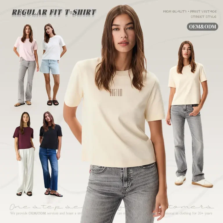 OEM-Custom-Logo-Womens-T-shirts-With-Shiny-Rhinestones-100-Cotton-Basic-Heavy-Weight-Regular-Fit-T-shirt-for-Women