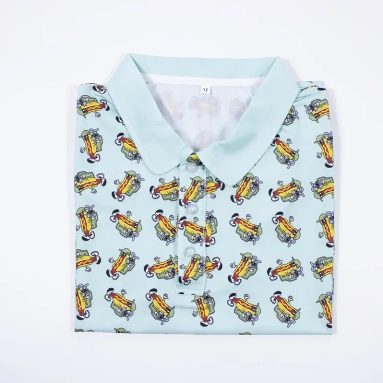 OEM-Custom-Short-Sleeves-Cartoon-Hot-Dog-Spandex-Golf-T-Shirts-for-Mens-Golf-Polo-Shirts