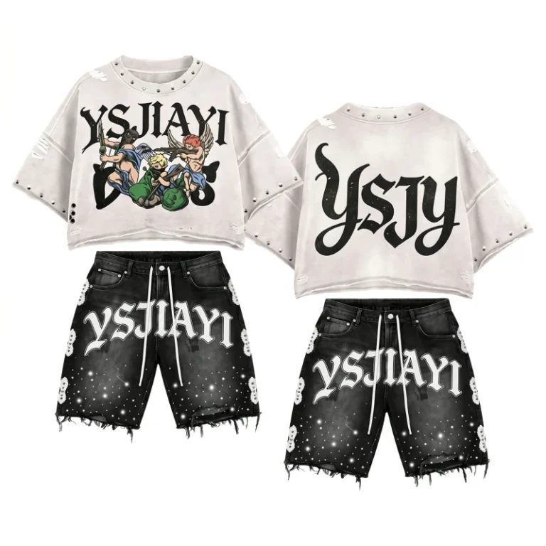 OEM-Custom-Summer-Breathable-T-Shirt-and-Jorts-Set-Boxy-Fit-Distressed-Vintage-Cotton-Shorts-Tracksuit-Two-Piece-Set-Men