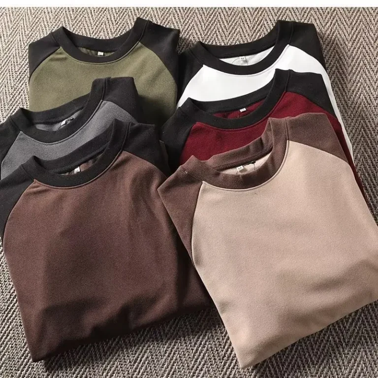 OEM-Customized-Logo-Embroidery-Mens-Color-Block-Fleece-Thermal-Stretch-Long-Sleeve-Autumn-Winter-Casual-Base-Layer-Mens-T-Shirt