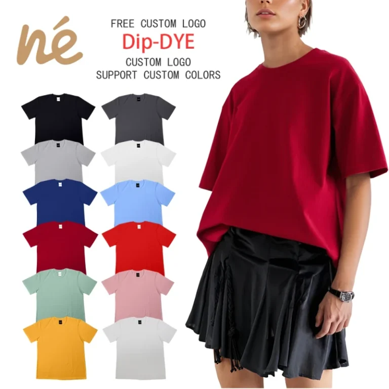 OEM-High-Quality-260G-Mens-100-Cotton-Knitted-T-Shirt-Custom-Logo-Collar-Oversized-Heavyweight-Casual-Vintage-T-Shirts