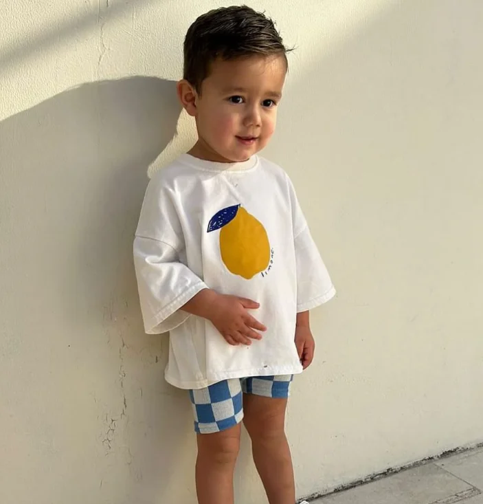 OEM-Kids-Unisex-Boys-Girl-Summer-Knitted-Cotton-Oversized-T-shirt-Solid-Color-Breathable-Casual-Clothes