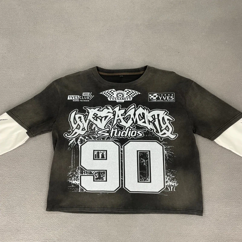 OEM-ODM-Mens-Oversized-Heavyweight-Boxy-Cotton-300-Gsm-Distressed-T-Shirt-High-Quality-Double-Fabric-with-Print-Pattern