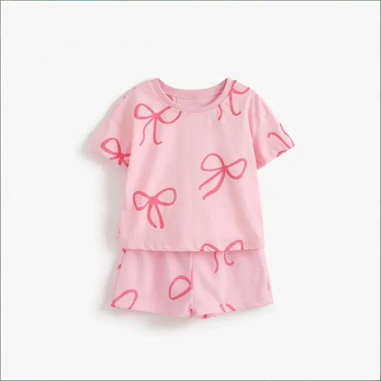 OEM-ODM-Summer-Toddler-Girls-Two-Piece-Clothing-Sets-Childrens-Short-Sleeve-T-Shirt-and-Shorts-Cotton-Kids-Clothes-Sets
