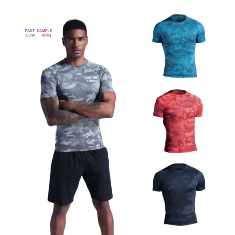 OEM-Quick-Dry-Sports-Blank-Compression-Shirt-Custom-Printed-Mens-Gym-T-Shirt-Camouflage-Training-Tops-Compression-Shirt