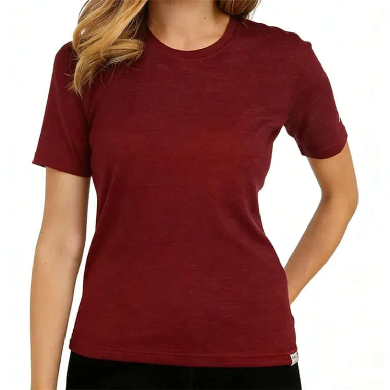 OEM-Supplier-Custom-V-neck-Pullover-Merino-Wool-T-Shirts-for-Women-Short-Sleeve-Crew-Neck-Printed-Design-Womens-Tops