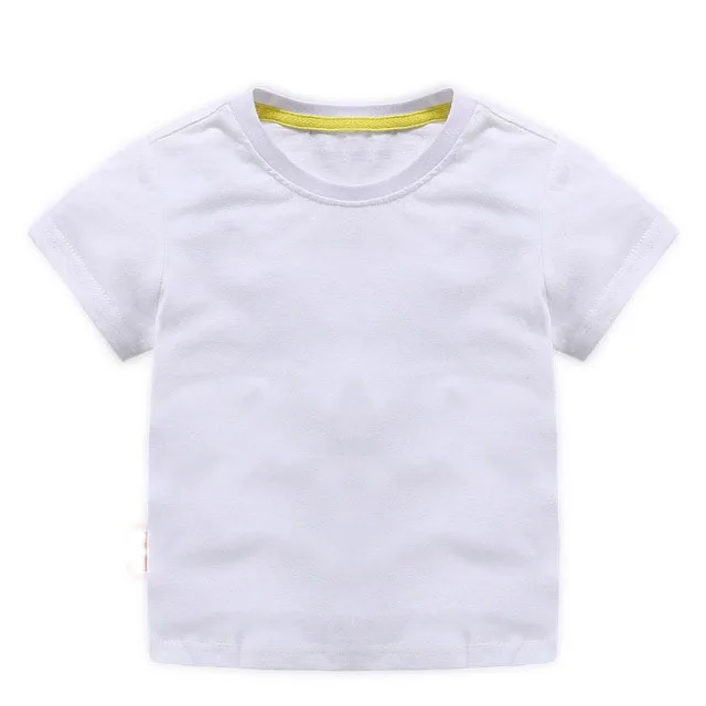 OEM-Unisex-Girl-Boy-Short-Sleeve-Custom-Cotton-Printing-logo-Print-Children-White-T-shirt