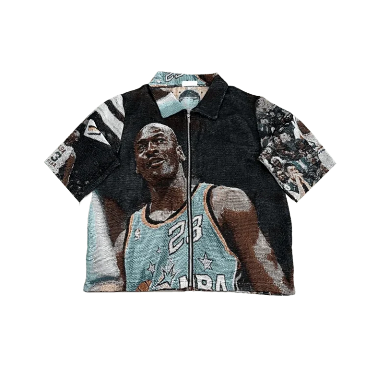 OEM-Unisex-Vintage-Woven-Jacquard-Tapestry-Tee-T-Shirt-Custom-Men-Heavyweight-Cotton-Polyester-Oversized-Tapestry-T-Shirt