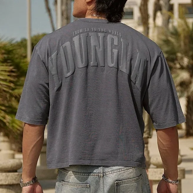 Oem-100-Cotton-180Grams-Custom-Logo-3D-Foam-Eco-Friendly-Quick-Dry-for-Oversized-Knitted-Solid-Blank-Mens-T-shirts