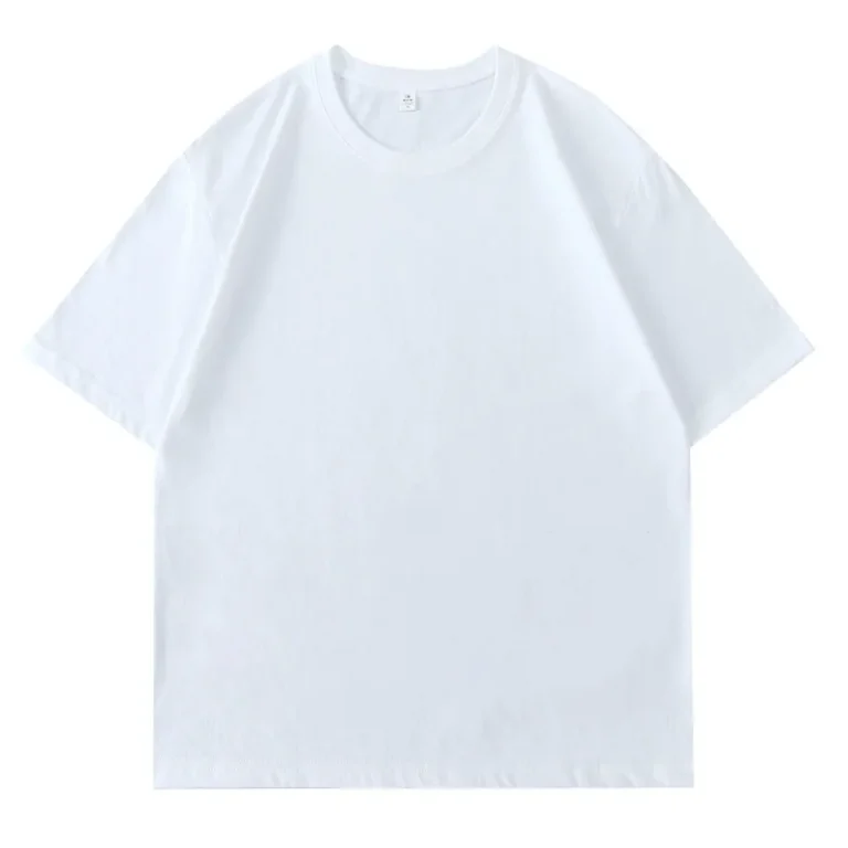 Oem-Customized-Cvc-Summer-Round-Neck-Solid-Color-Combed-Cotton-Short-Sleeved-T-Shirt-Men
