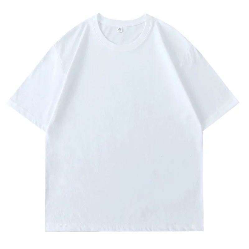 Oem-Customized-Cvc-Summer-Round-Neck-Solid-Color-Combed-Cotton-Short-Sleeved-T-Shirt-Men