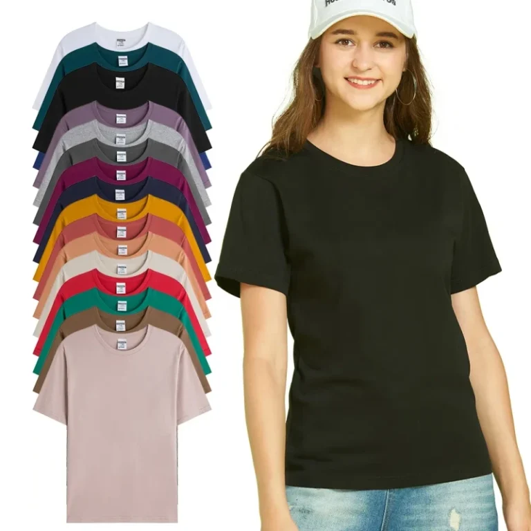 Oem-Service-Custom-190GSM-T-Shirt-Printing-Women-Custom-Logo-O-Neck-T-Shirts-Women-Summer-Breathable-Blank-Custom-T-Shirts