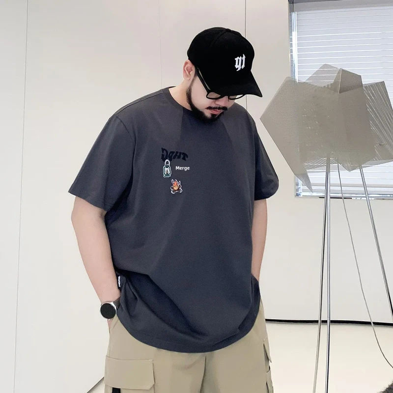 One-Piece-Drop-Shipping-Summer-Casual-Plus-Loose-Fat-Round-Neck-Half-Sleeved-Big-Body-Mens-Loose-Short-Sleeved-T-shirt