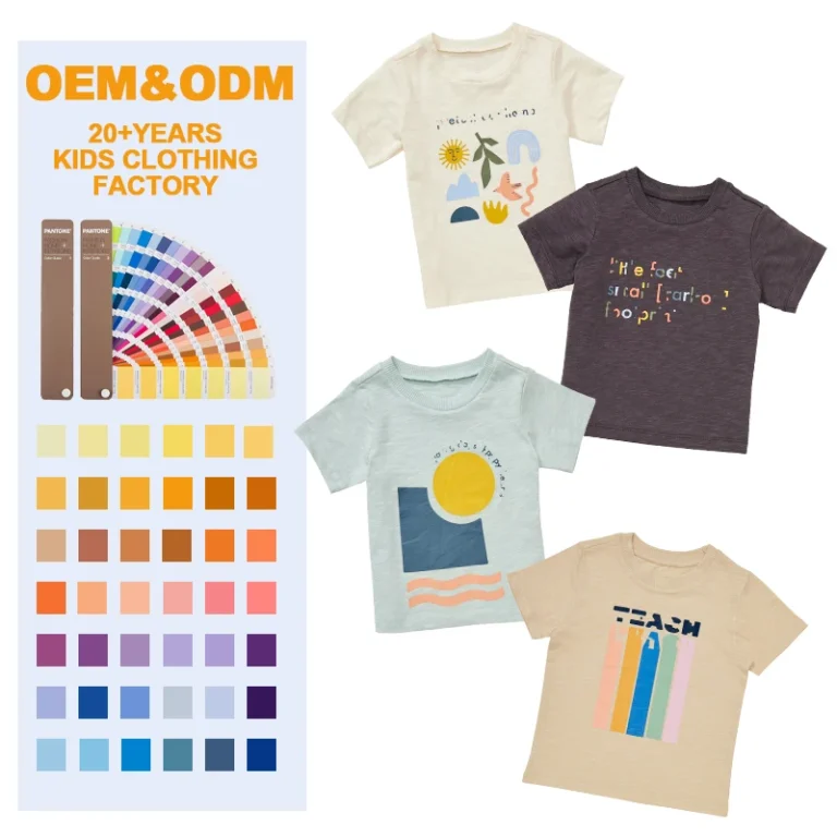 Organic-Childrens-Cotton-T-Shirt-Custom-Print-Shirts-for-Kids-Sustainable-Boys-Casual-Short-Sleeve-Kids-Tee