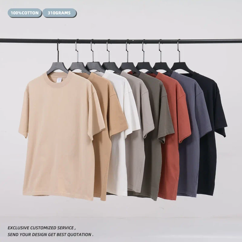Organic-Cotton-Formal-Dot-Pattern-Drop-Shoulder-Oversize-Acid-Wash-Blank-T-Shirt-for-Men