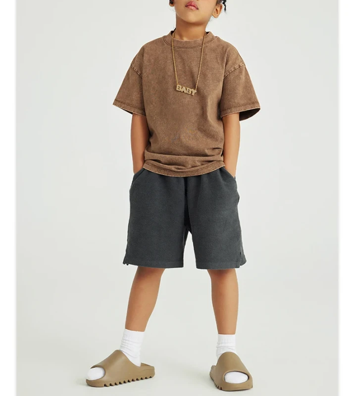 Organic-Cotton-High-Quality-Kid-t-Shirts-Beach-Children-Tshirt-for-Boys-Cotton-Wash-Vintage-T-shirt-for-Kids-Custom-logo-Print