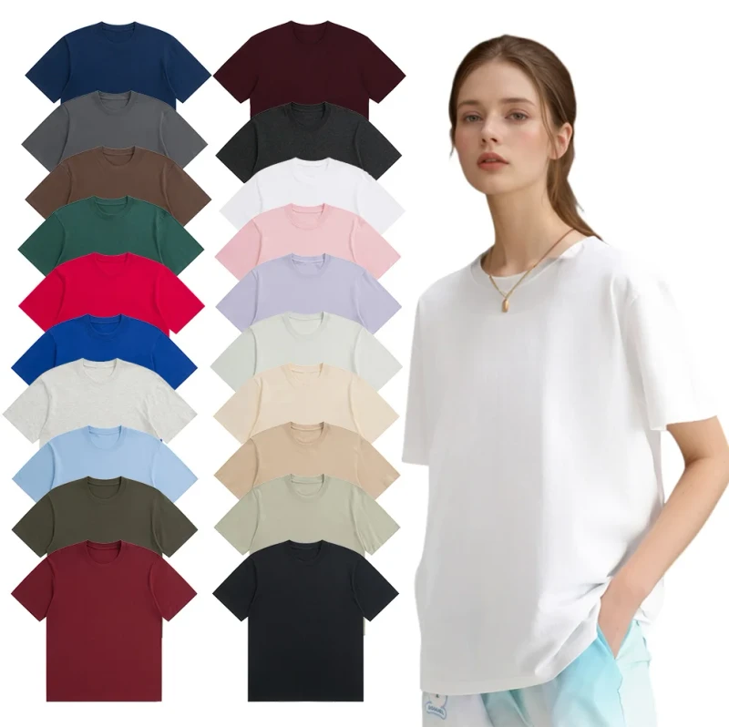 Organic-Cotton-Super-Soft-Adult-Summer-Basic-Clothing-Women-T-Shirt-Mens-T-Shirt