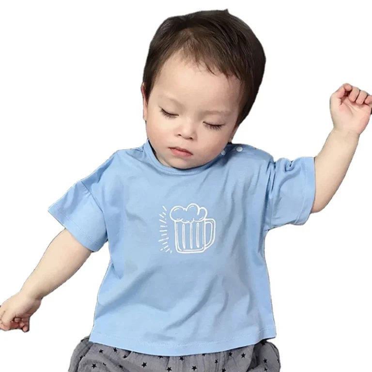 Organic-Cotton-T-Shirt-for-Kids-Printed-Short-Sleeve-Baby-Clothes-Generational-Clothing-for-Infants-and-Children-Baby-Tee