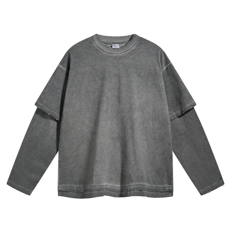 Over-Size-320GMS-Two-Pieces-T-shirt-Cotton-Cropped-Tshirts-Custom-Logo-Boxy-Fit-Blank-Men-T-Shirt