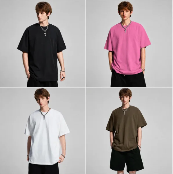 Oversized-Blank-T-Shirt-Custom-Logo-100-Cotton-Streetwear-Loose-Fit-Casual-Unisex-Summer-Tee-Top