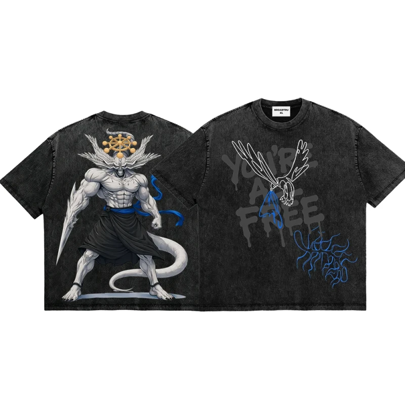 Oversized-DTG-Print-T-Shirts-Custom-Mens-T-Shirt-Anime-Pattern-Washed-Vintage-T-Shirt