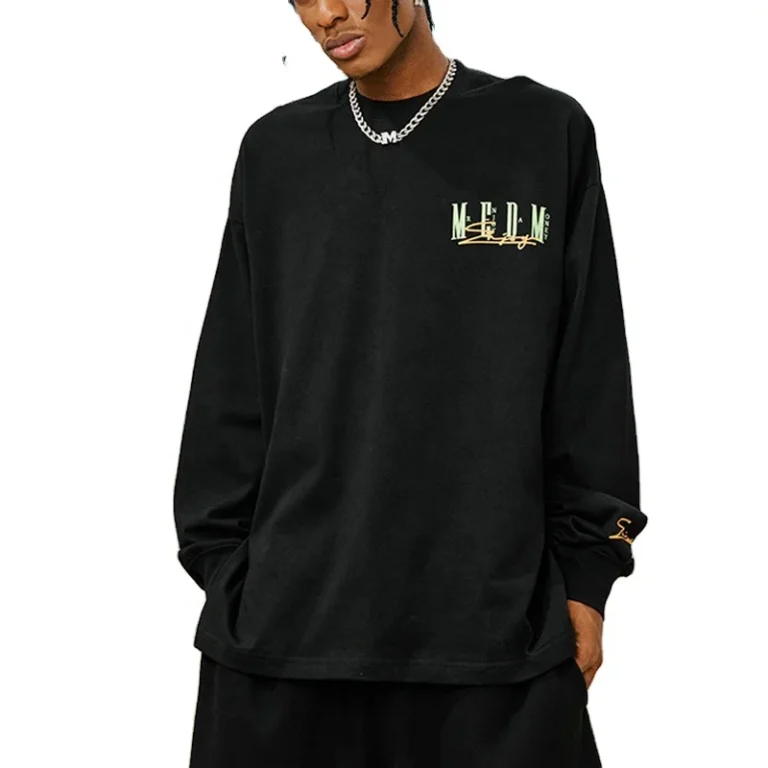 Oversized-Long-Sleeve-T-shirts-for-Men-100-Cotton-Heavyweight-Black-Long-Sleeve-T-shirt