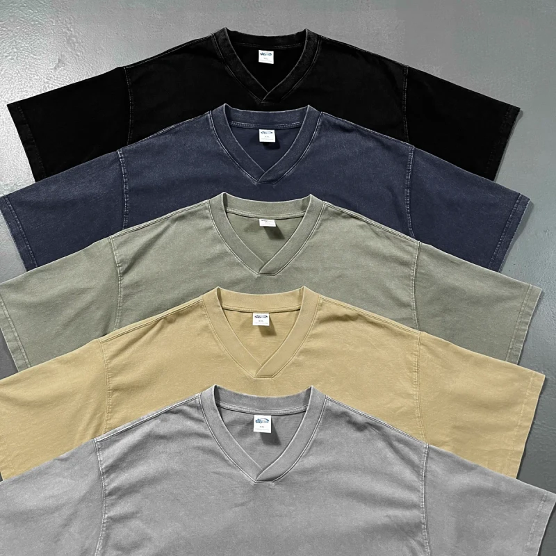 Oversized-T-Shirts-Mens-Slim-Fit-V-Neck-Lightweight-Tee-Tops-Men-100-Cotton-Drop-Shoulder-Tee-Shirts-Mens