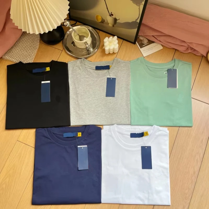 PL-Lau-logo-Cute-Embroidered-Straight-Shoulder-Crew-Neck-Short-Sleeved-Summer-Womens-Cotton-Slim-Fit-Casual-Knit-T-shirt