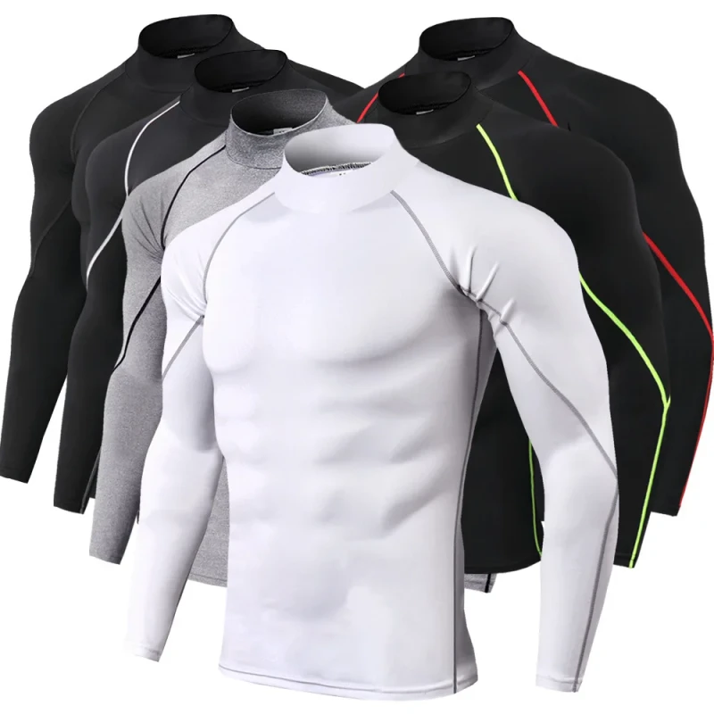 PRO-Sports-Running-Long-Sleeve-T-Shirt-High-Collar-Autumn-Winter-Stretch-Quick-Dry-Sweatshirt-Adult-Pullover-Fitness