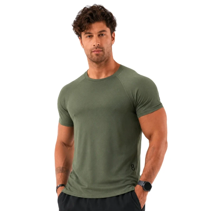 Performance-Apparel-Athleisure-Mens-100-Cotton-T-shirt-Running-Crew-Neck-Sports-Fitnesswear-T-Shirt
