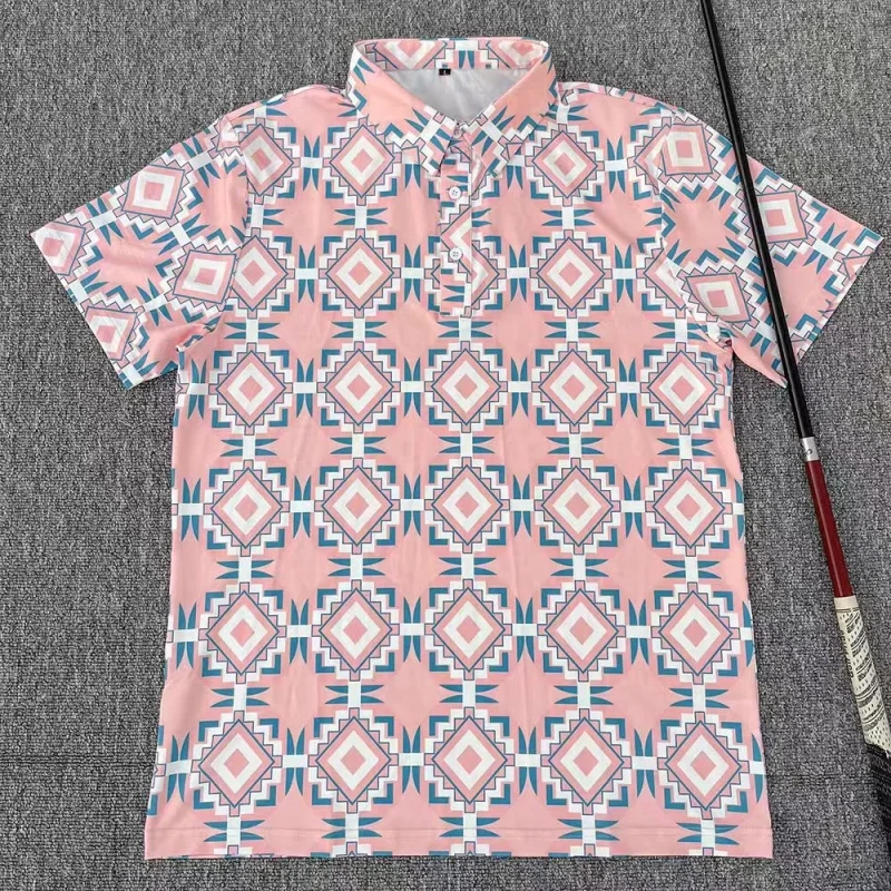 Performance-Golf-Polo-T-Shirts-Mens-88-Polyester-12-Spandex-Customized-Printed-Golf-Shirts