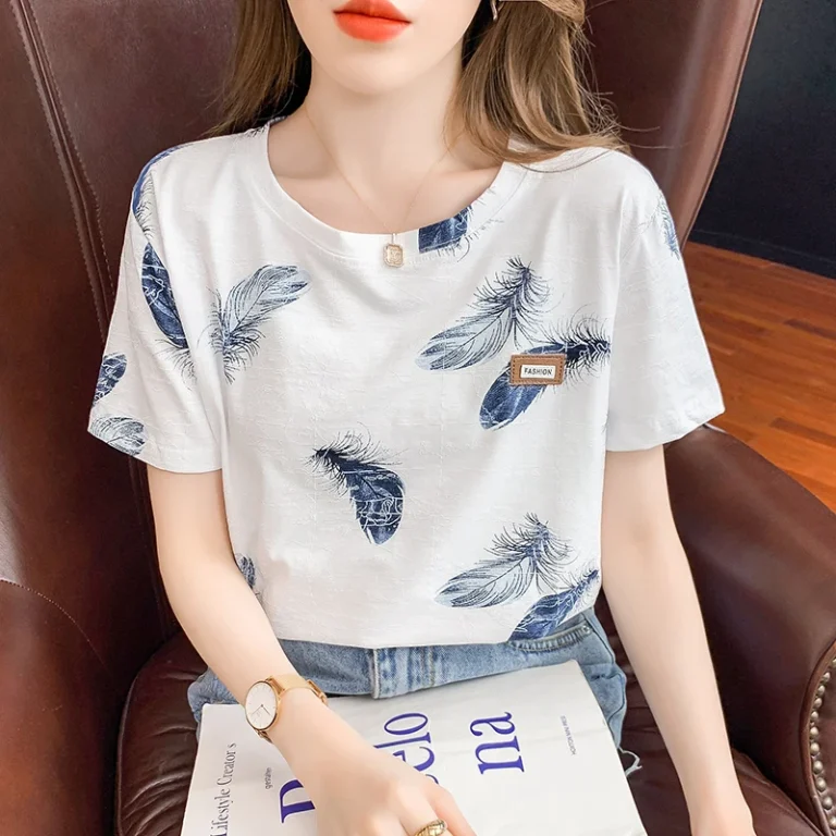 Philippines-station-round-neck-loose-and-versatile-short-sleeved-womens-T-shirt-fashion-printed-womens-clothing-2