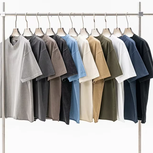 Plain-Crew-Neck-Washed-T-Shirt-Custom-Logo-Digital-Print-High-Quality-Multi-Color-Vintage-Regular-Fit-100-Cotton