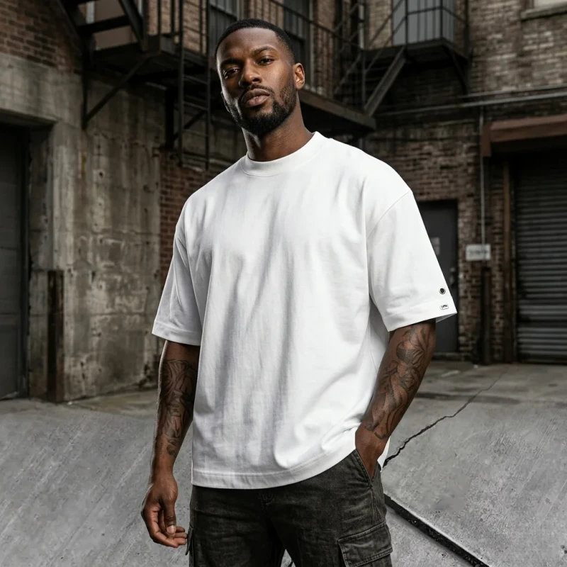 Plain-Custom-Cropped-T-Shirt-Boxy-100-Cotton-Blank-Oversized-Heavyweight-Drop-Shoulder-White-T-Shirt-Manufacturer