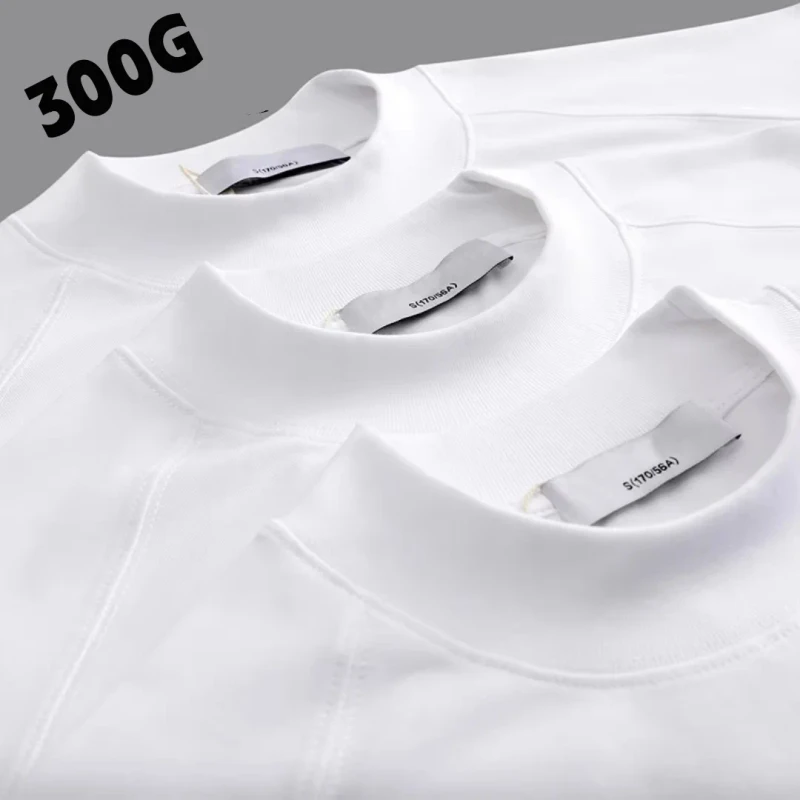 Plain-Heavyweight-300GSM-Cotton-Luxury-Tshirt-Custom-Print-Logo-O-Neck-Blank-T-Shirt-Oversize-Mens-T-shirt-For-Men