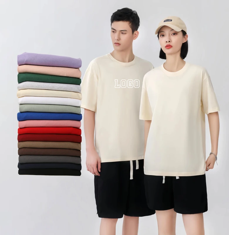 Plain-Luxury-Tshirt-Unisex-Custom-Screen-Print-Blank-t-Shirt-Mens-T-shirt-Relaxed-Fit-Heavyweight-Cotton-T-Shirt