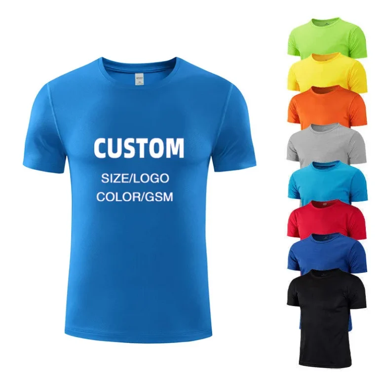 Polyester-T-shirt-Sublimation-Pattern-T-shirt-Solid-Color-Custom-LOGO-Printed-White-Yellow-Blank-T-shirt