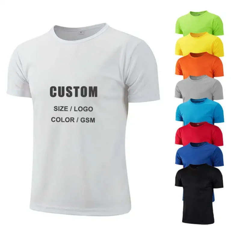 Polyester-Tshirts-Sublimation-T-Shirts-Plain-Custom-Printing-White-Black-Blue-Blank-T-Shirt