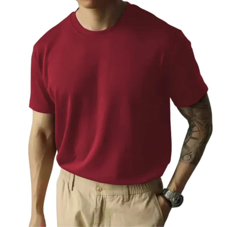 Prime-Quality-Custom-Printed-100-Cotton-Knitted-Solid-Formal-Short-Sleeve-T-Shirt-220G-Mens-Regular-Fit-O-Neck-Breathable