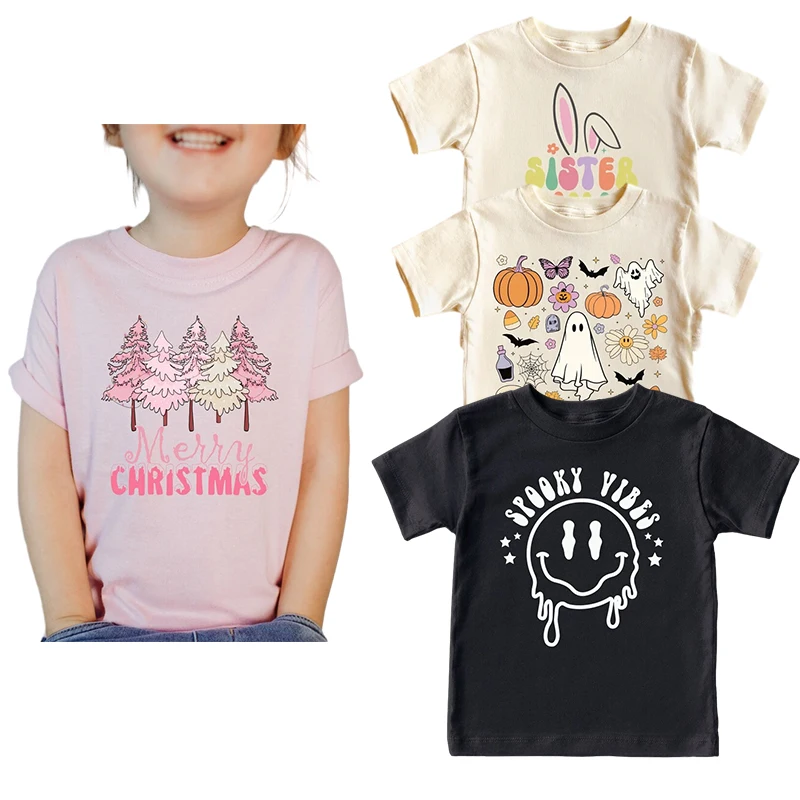 Pure-Cotton-Trendy-Summer-Cartoon-Printing-T-shirts-Baby-Girls-Casual-Short-Sleeves-High-Quality-Kids-Girls-Clothing